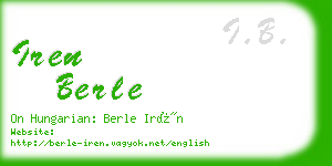 iren berle business card